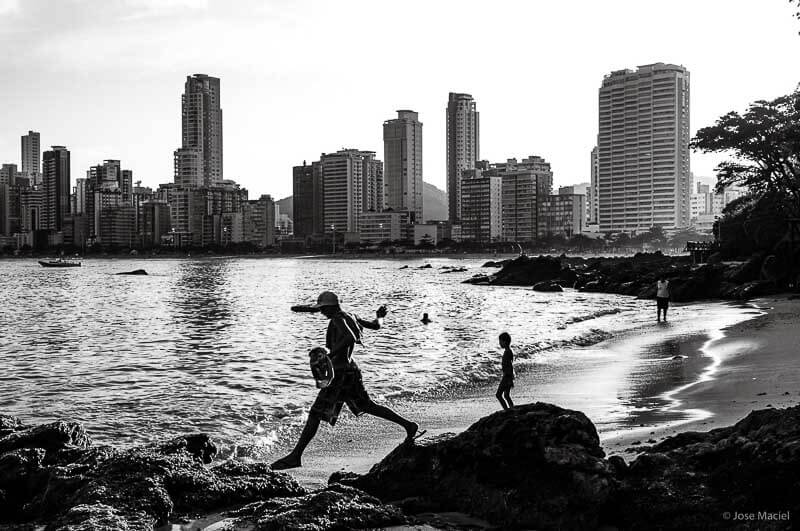 Silhouettes by the beach