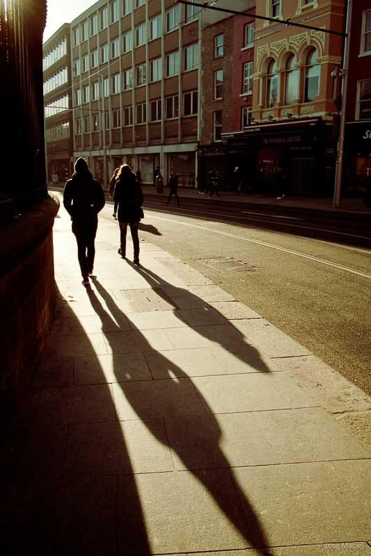 Shadows in a Winter morning in Dublin